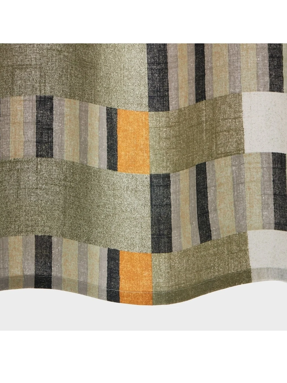 Broken Stripe Green Yellow Geometric Shower Curtain - Threshold
